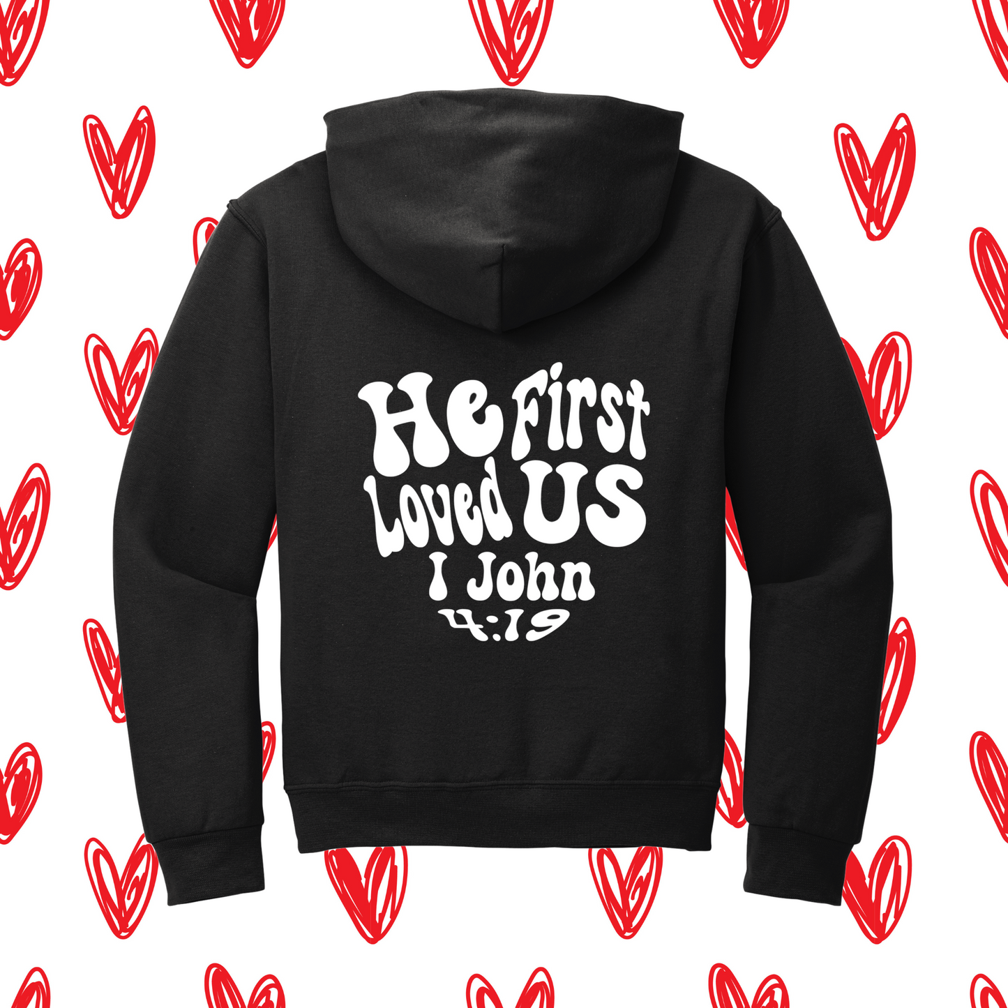 H1LU (He 1st Loved US) - White on black